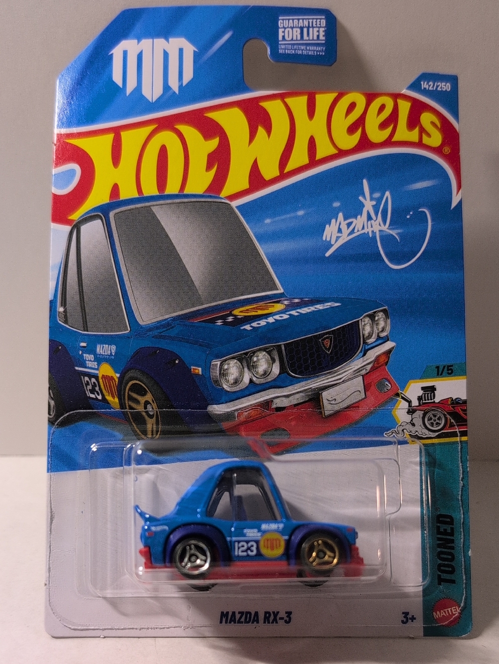 Hot Wheels Mazda RX-3 Tooned Blue Mattel NEW Ships In Box